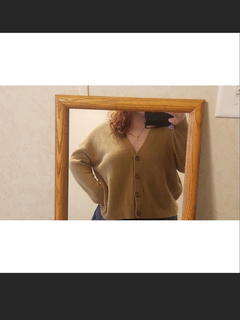 Jenni Kayne Ribbed V-Neck Button Cardigan - Camel